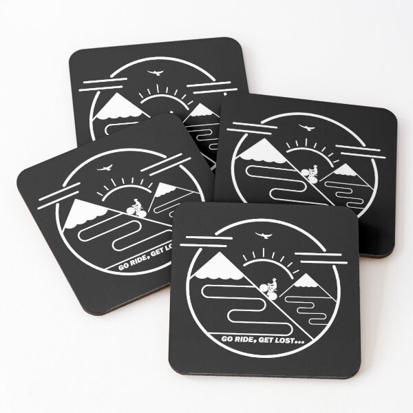 Item preview, Cyclist Climbing Mountains White Line Art designed and sold by RabeDesigns.