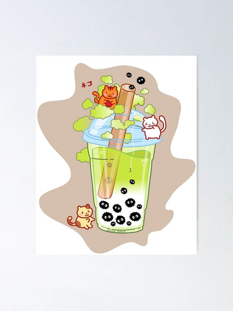 "Cute bubble tea cats fishing" Poster for Sale by Sciencenerd Redbubble