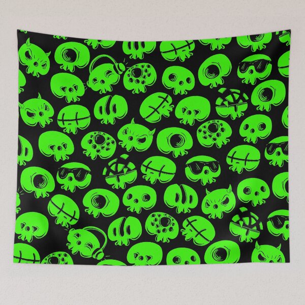 Item preview, Just green skulls designed and sold by fakeface.