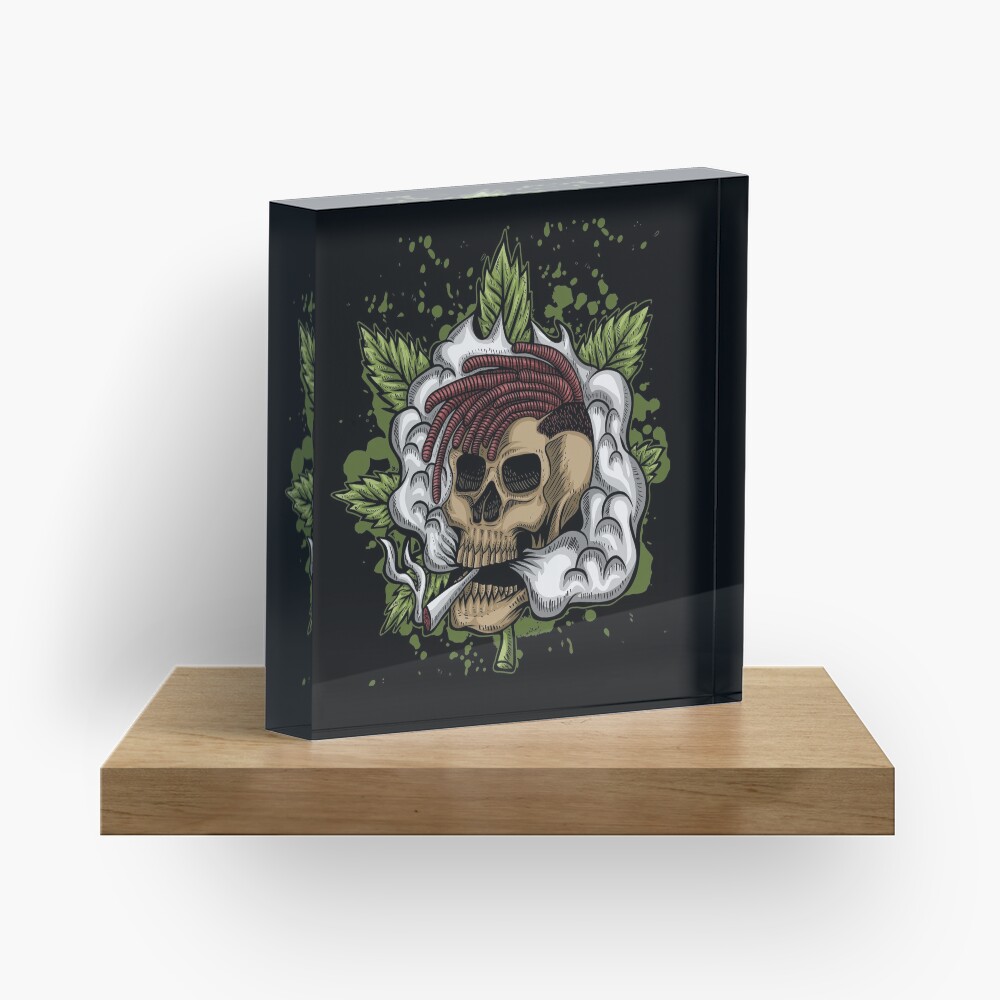 SKULL SMOKE WEED Acrylic Block