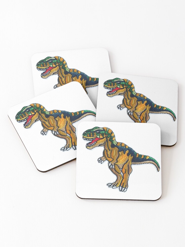 Thumbnail 1 of 5, Coasters (Set of 4), T-Rex Dinosaur Sticker designed and sold by designolo.