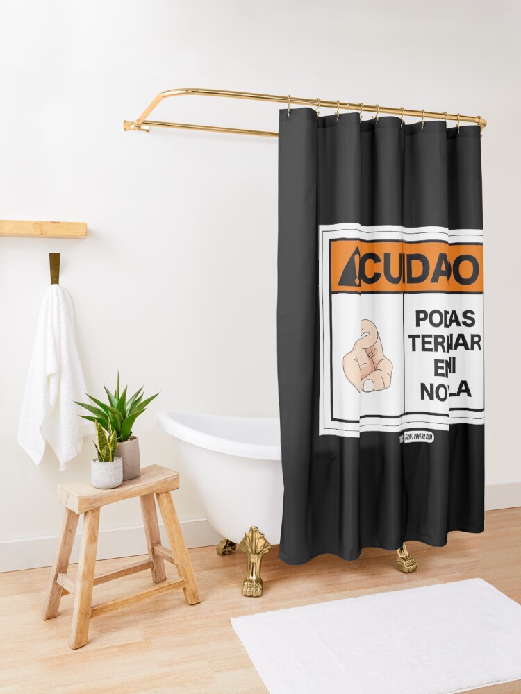 Vista alternativa de Cortina de ducha ¡Cuidado! Podrías terminar en mi novela