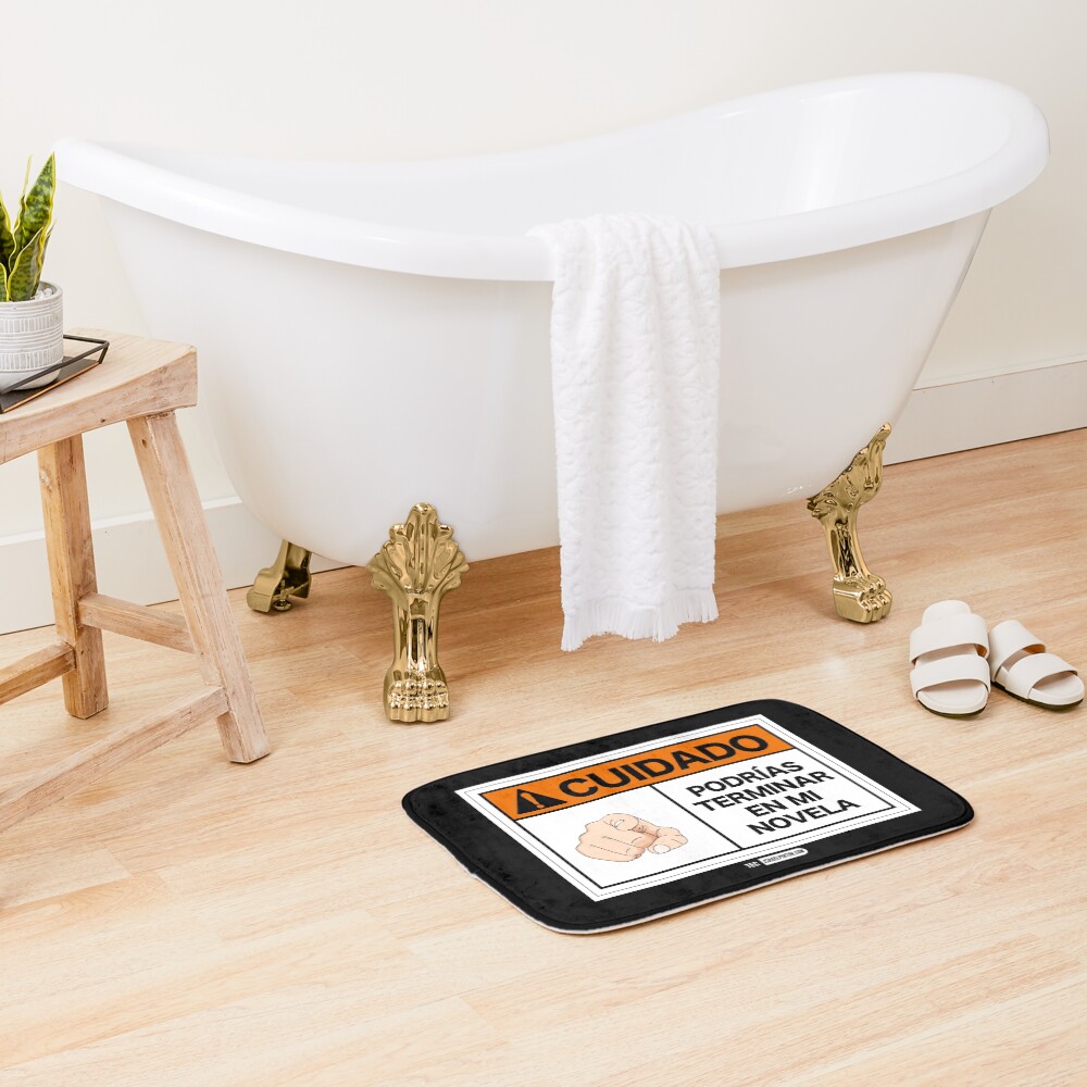 ¡Cuidado! Podrías terminar en mi novela Alfombra de baño
