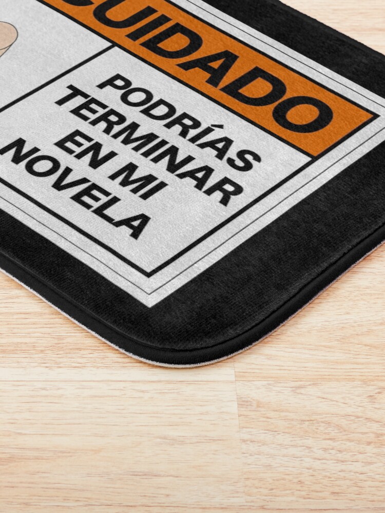 Vista alternativa de Alfombra de baño ¡Cuidado! Podrías terminar en mi novela