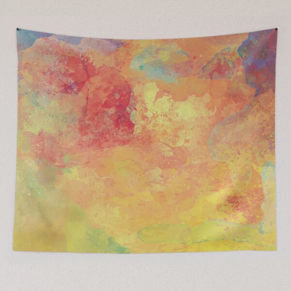 Item preview, Watercolor Sunset Sunrise Sky Yellow, Orange, Red Scheme Blotchy Paint Effect designed and sold by WOW TeesAndThings.