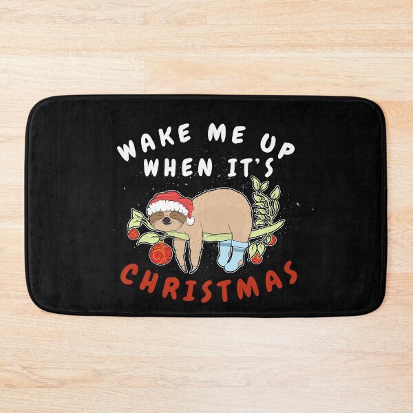 Item preview, Wake Me Up When Its Christmas Cute Kawaii Sloth with Christmas Hat designed and sold by Sioox.