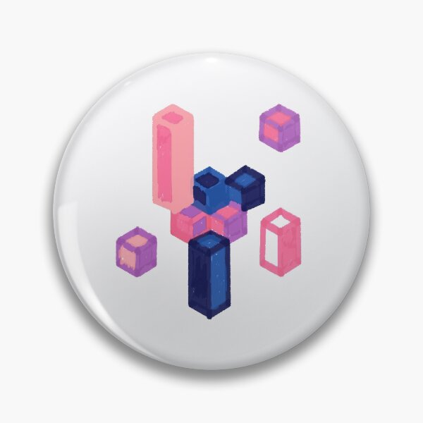 Item preview, hexagonal cuboids pink blue designed and sold by theinkypensieve.