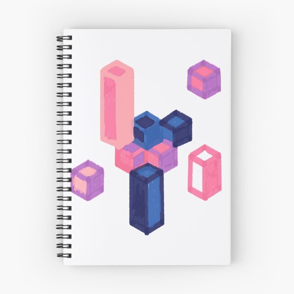 Item preview, hexagonal cuboids pink blue designed and sold by theinkypensieve.