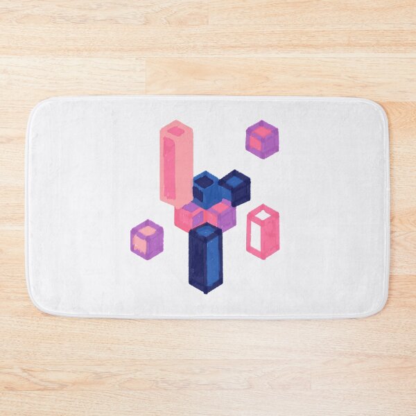 Item preview, hexagonal cuboids pink blue designed and sold by theinkypensieve.