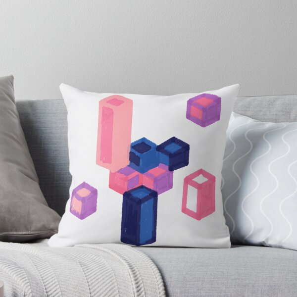 Item preview, hexagonal cuboids pink blue designed and sold by theinkypensieve.