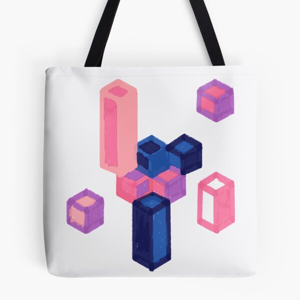 Item preview, hexagonal cuboids pink blue designed and sold by theinkypensieve.