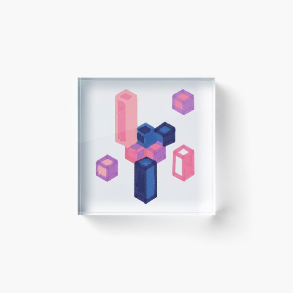Item preview, hexagonal cuboids pink blue designed and sold by theinkypensieve.