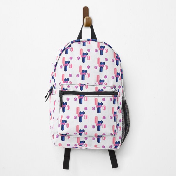 Item preview, hexagonal cuboids pink blue designed and sold by theinkypensieve.