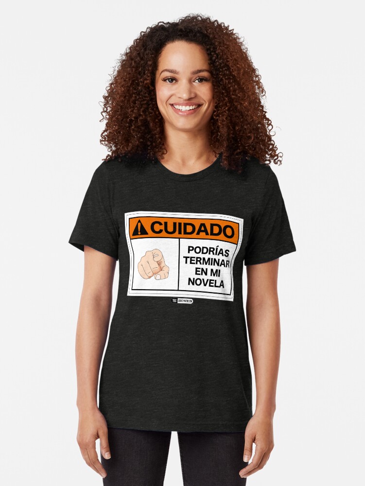 Vista alternativa de Camiseta de tejido mixto ¡Cuidado! Podrías terminar en mi novela