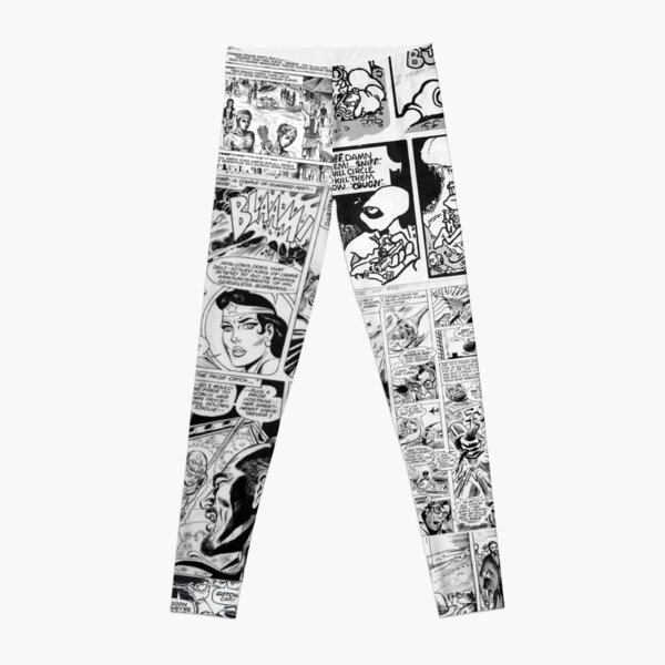 Play Hard Comic Print Crop Top Leggings Set - Totally Superhero