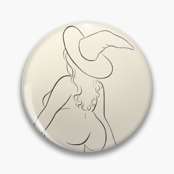 Item preview, Body positive line art featuring an adorable nude curvy witch by bopo watercolour  designed and sold by BopoWatercolour.