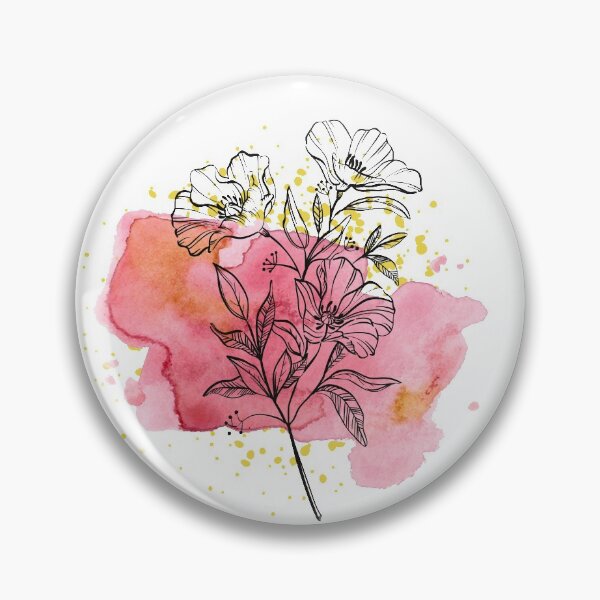 Item preview, Watercolor Pink Yellow Washed Flower  designed and sold by BohoMoon.