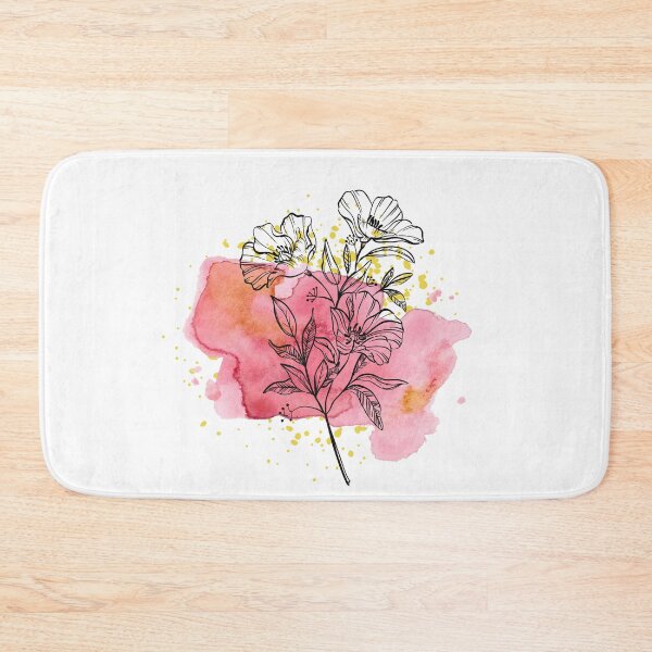 Item preview, Watercolor Pink Yellow Washed Flower  designed and sold by BohoMoon.