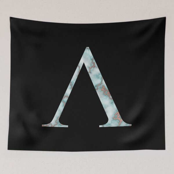 Item preview, Lambda Greek Letter Rose Gold Teal Marble designed and sold by MSA-42.