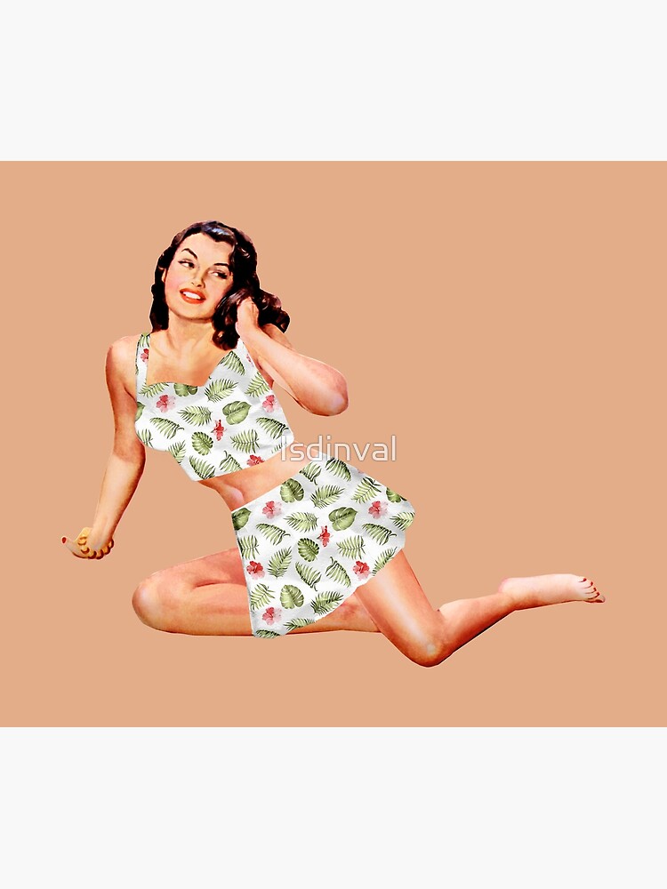 Brunette Summer Girl Sexy Pinup Retro Classic Vintage Poster For