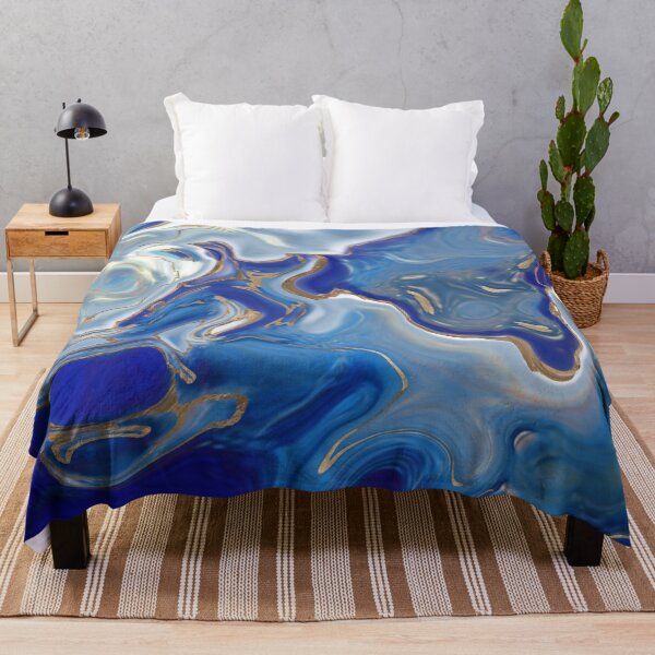 Item preview, Blue agate Liquid Marble  designed and sold by k9printart.