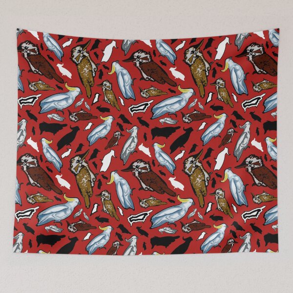 Item preview, Australian Native Bird Print - Cockatoos and Kookaburras designed and sold by Annalee Beer.