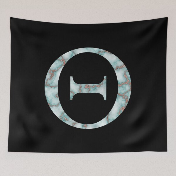 Item preview, Theta Greek Letter Rose Gold Teal Marble designed and sold by MSA-42.