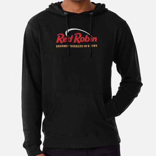 Red Robin Food Black Tee Lightweight Hoodie