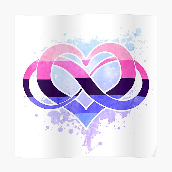 Omni flag - Poly heart - LGBTQ symbol Poster