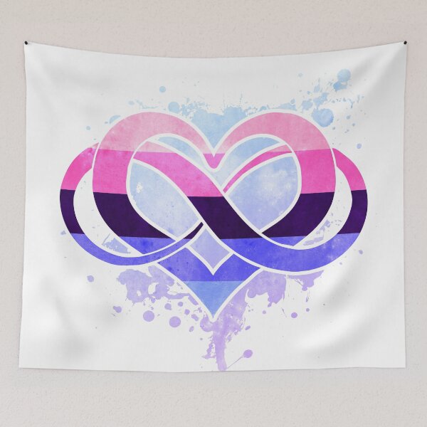 Aperçu de l'œuvre Drapeau Omni - Coeur Poly - Symbole LGBTQ créée et vendue par zachholmbergart.