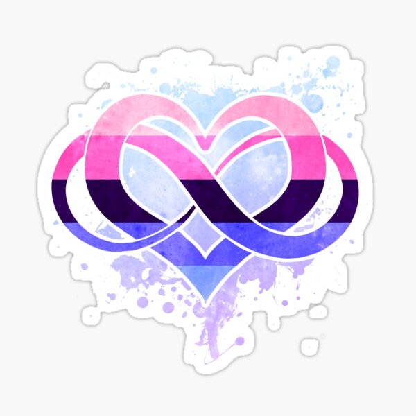 Omni flag - Poly heart - LGBTQ symbol Sticker