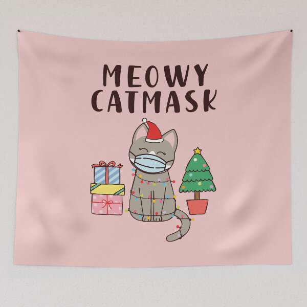 Item preview, Meowy Catmask Cute Christmas 2020 Cat designed and sold by CrystalCrush.