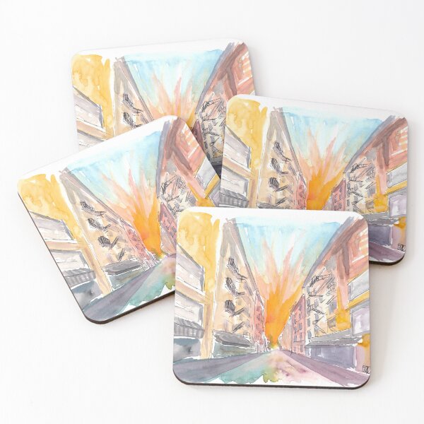 Item preview, Manhattan Street Scene with Brick Buildings designed and sold by artshop77.