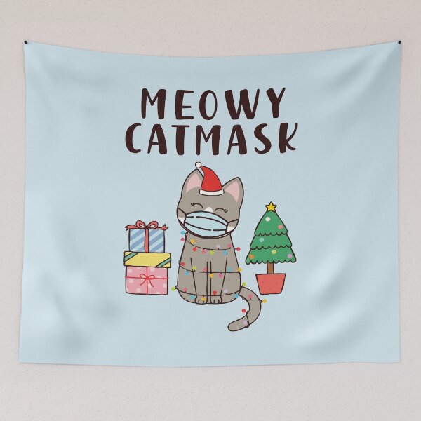 Item preview, Meowy Catmask Cute Christmas 2020 Cat designed and sold by CrystalCrush.