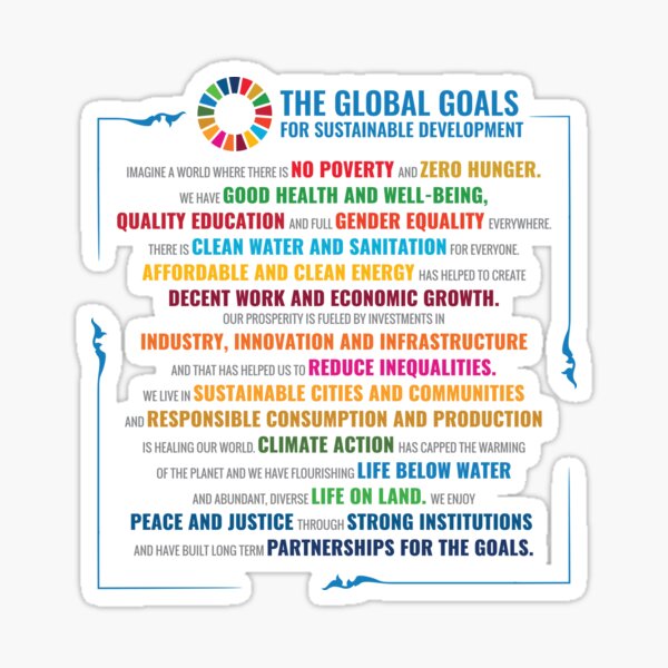 UN Sustainable Development Goals SDGs 2030 - Trending Poster - Global Goals Sticker