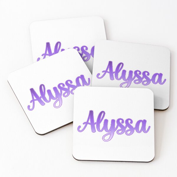 Item preview, Alyssa Bubble Letter Name Cursive Caligraphy Ombré Violet Lavender designed and sold by byemma.