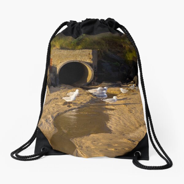 Watercooler seaguls Drawstring Bag