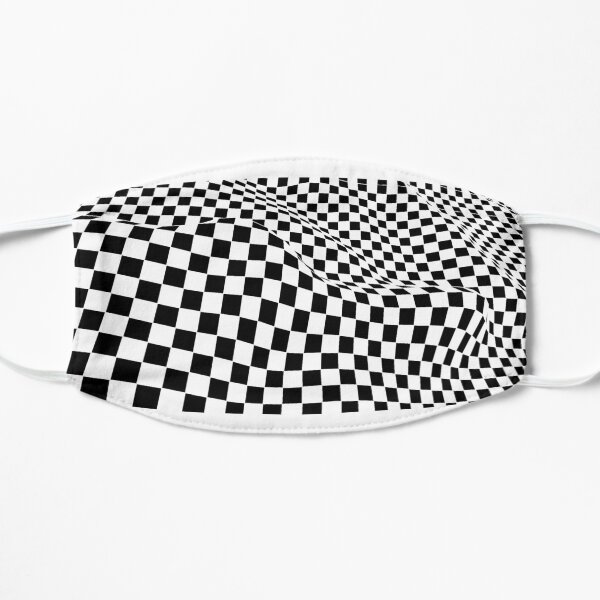 Checkered Black and White wave Mask