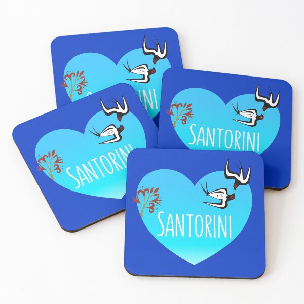 Item preview, Love Santorini, with swallows from prehistoric lilies fresco designed and sold by Happy Puppy Print On Demand.