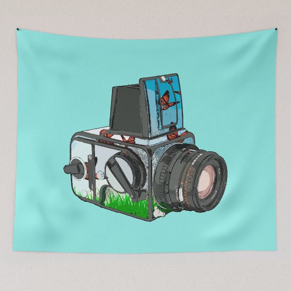Item preview, Butterfly Hasselblad analog camera drawing designed and sold by AdotCOMB.