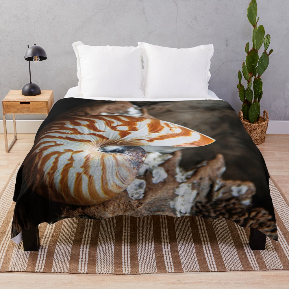 Chambered Nautilus Throw Blanket