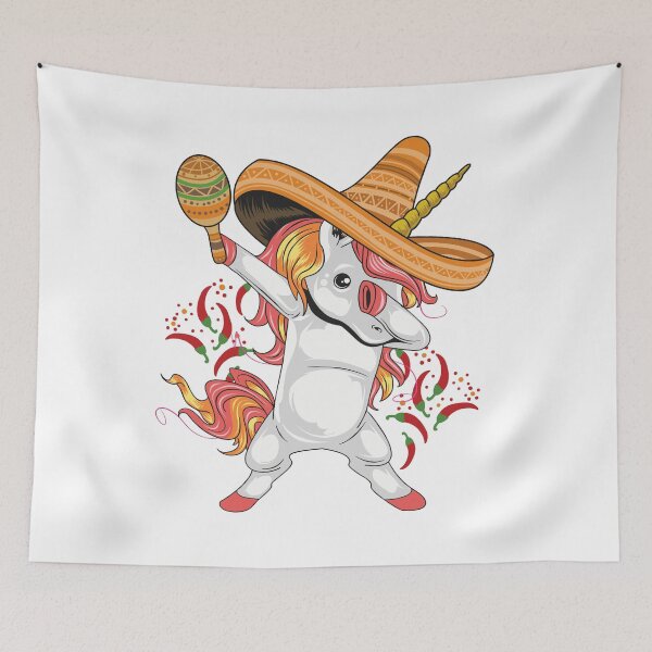 Item preview, Unicorn with mexican hat designed and sold by UrbanAcid.