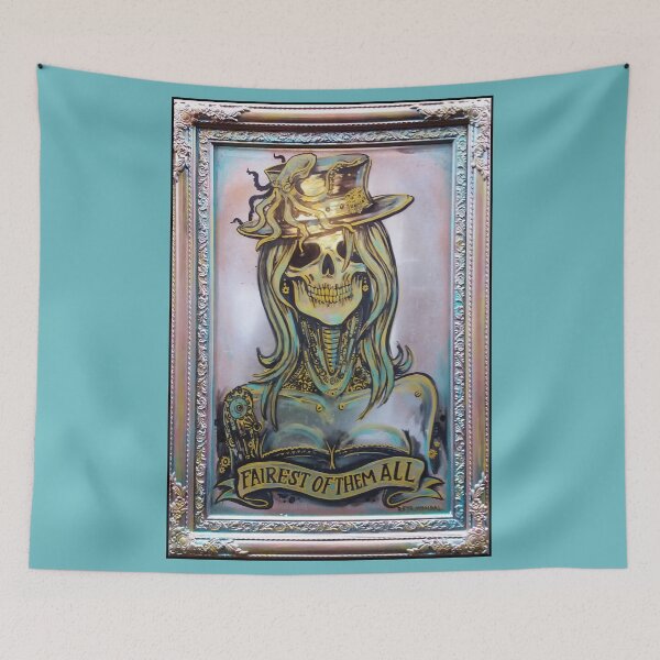 Item preview, Steampunk Skull Lady Mirror Artwork  designed and sold by RetroVandal.