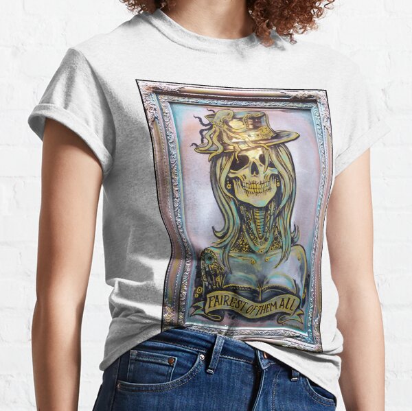 Steampunk Skull Lady Mirror Artwork Classic T-Shirt