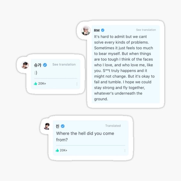 Artikel-Vorschau von BTS Weverse Reaktionsaufkleber (3er-Set), designt und verkauft von bardnbangtan.