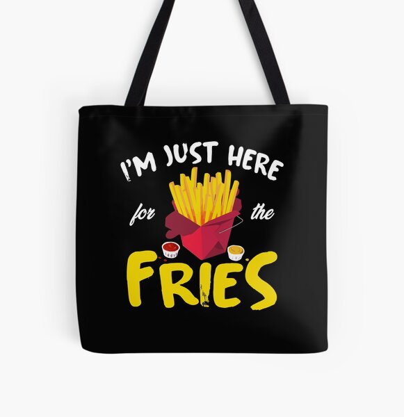 french fries powered by french fries tote bag