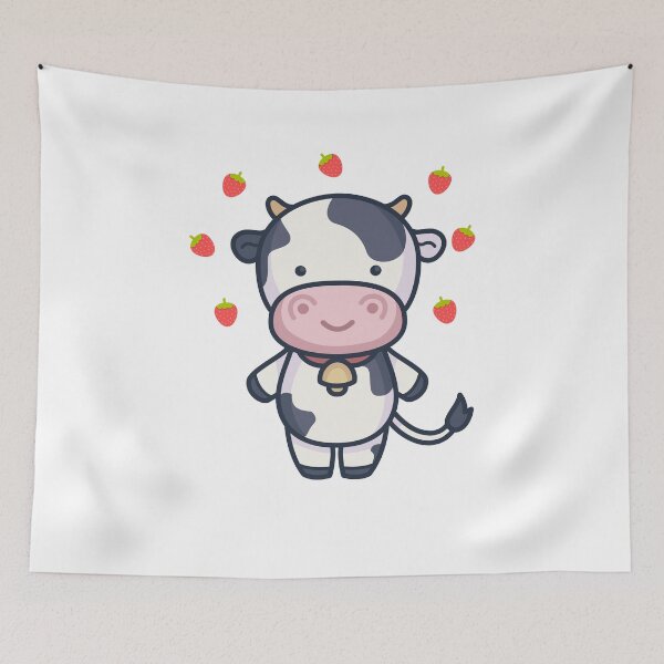 Aperçu de l'œuvre Vache mignonne et heureuse créée et vendue par teledesign.