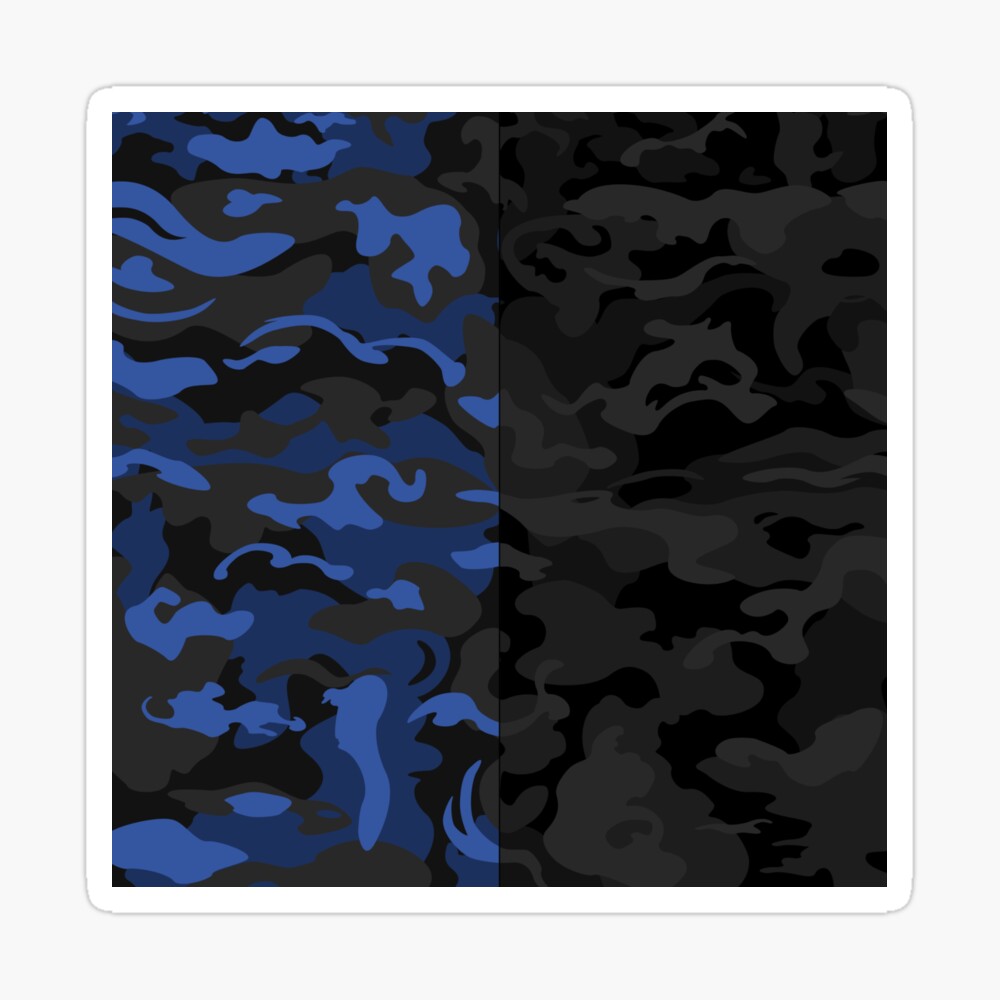 Black and Blue Camouflage Camo Pattern by RootSquare