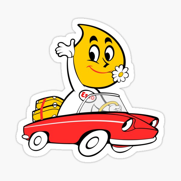 drop man and car Sticker