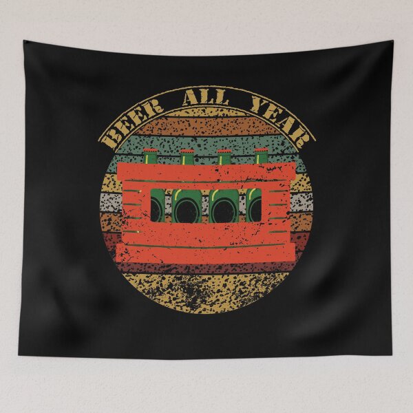 Item preview, Beer All Year Funny Retro Vintage Design designed and sold by up4tee.